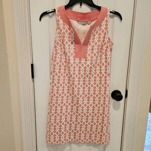 NY & Co Pink and White Tank Dress Womens Mini Cotton Summer Dress Size Small